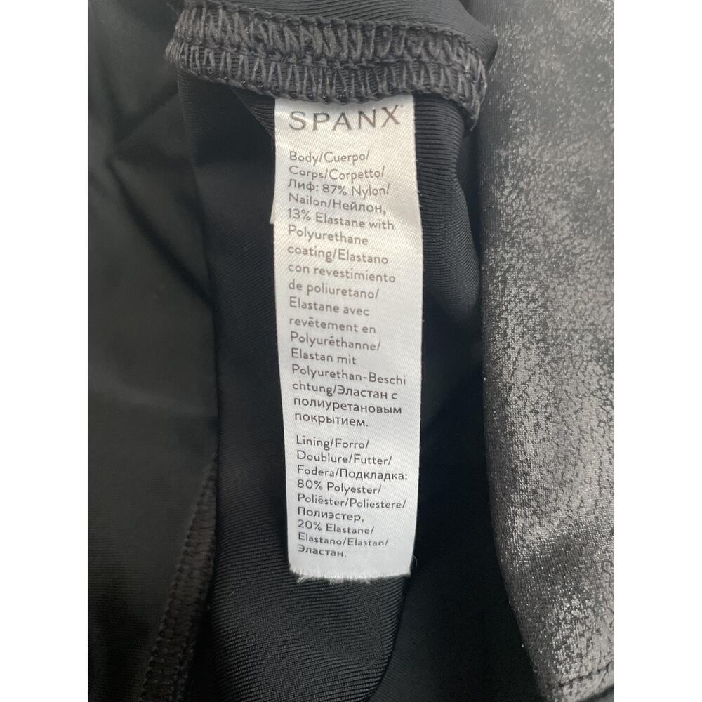 Spanx Faux Leather Leggings Womens XL Black High Rise Shaping Compression Ankle - Picture 5 of 13
